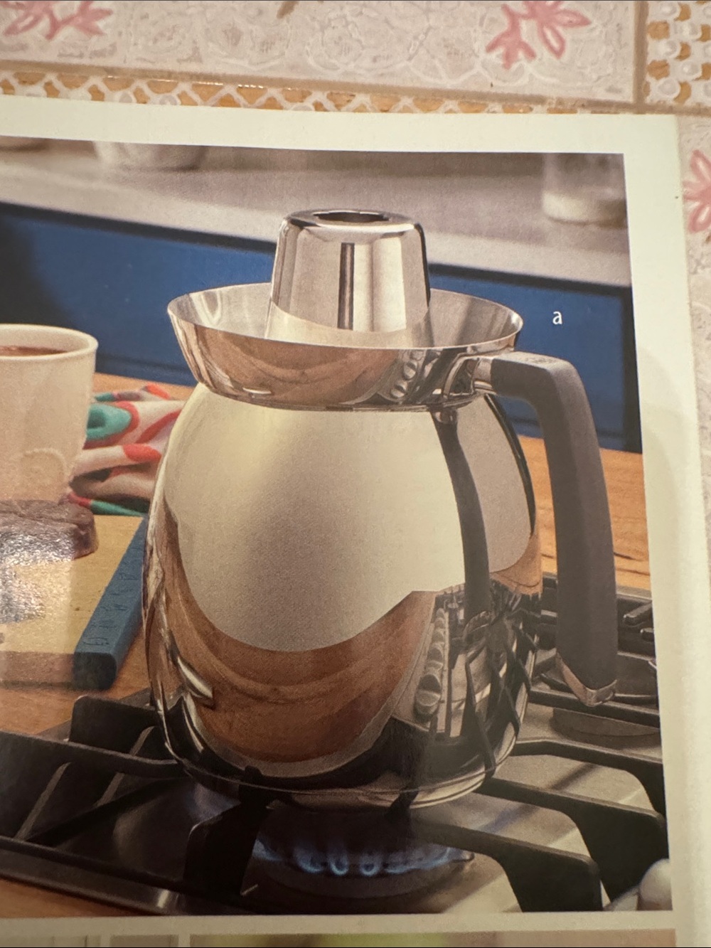 Princess House Stainless Steel Chocolatera with Black Handle